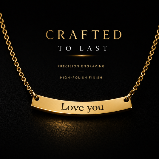 Personalized Gold-Plated Bar Necklace — A Symbol That Lasts