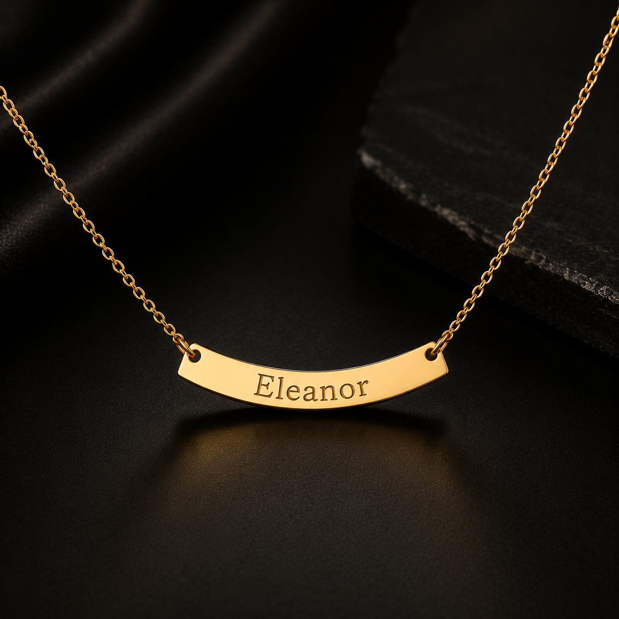 Personalized Gold-Plated Bar Necklace