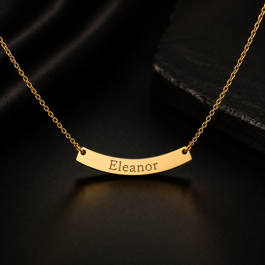 Personalized Gold-Plated Bar Necklace