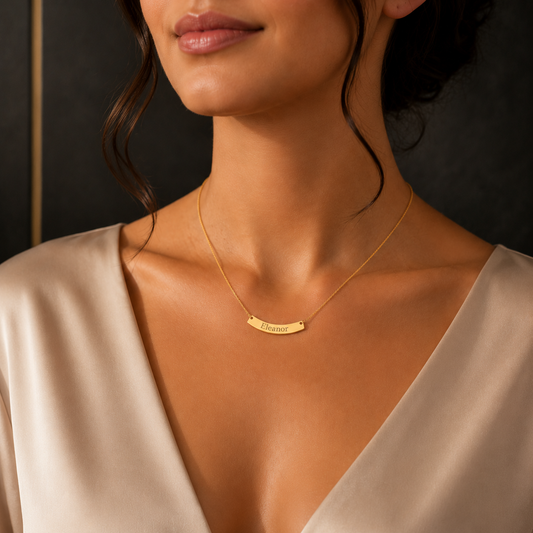 Personalized Gold-Plated Bar Necklace