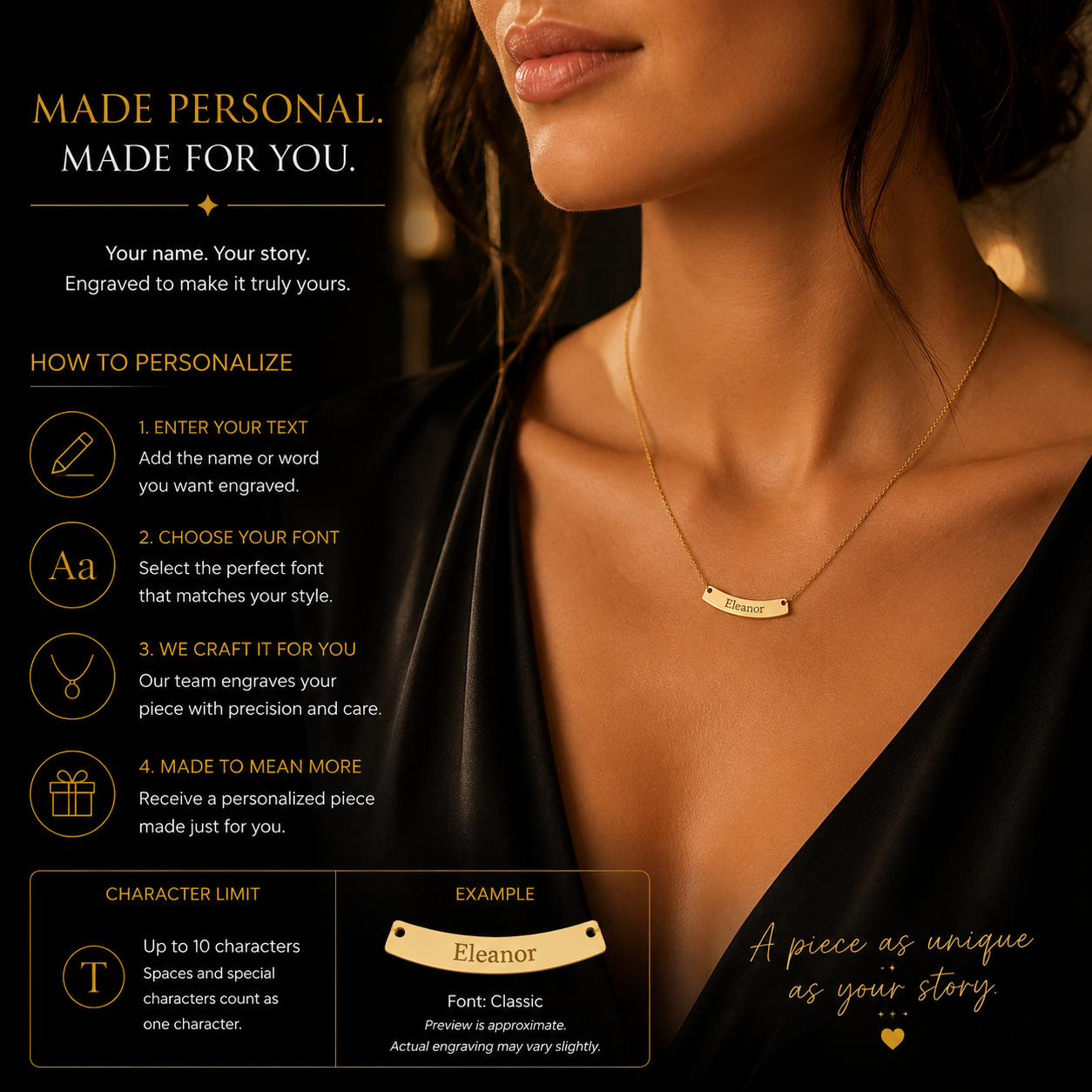 Personalized Gold-Plated Bar Necklace