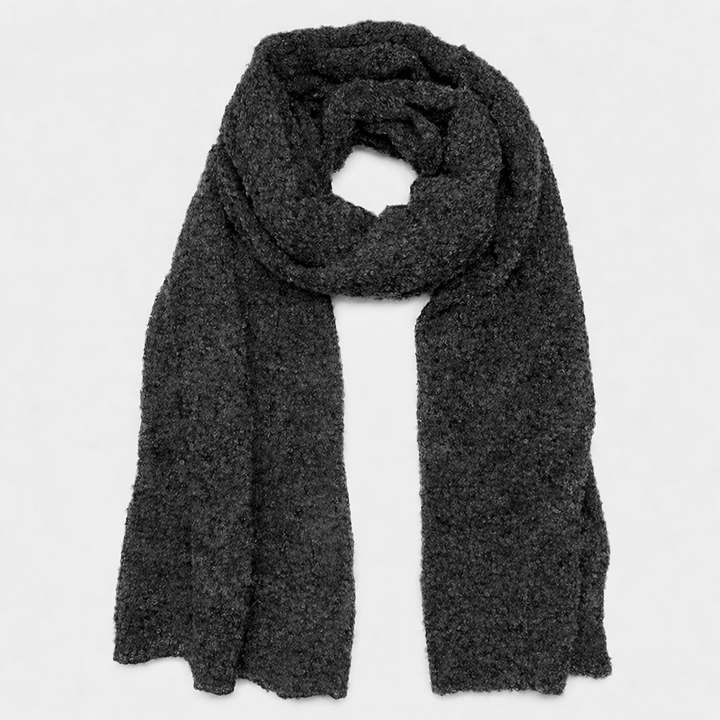 Cachecol Luxe em Alpaca Carvão: Calor Intenso e Sofisticação Atemporal