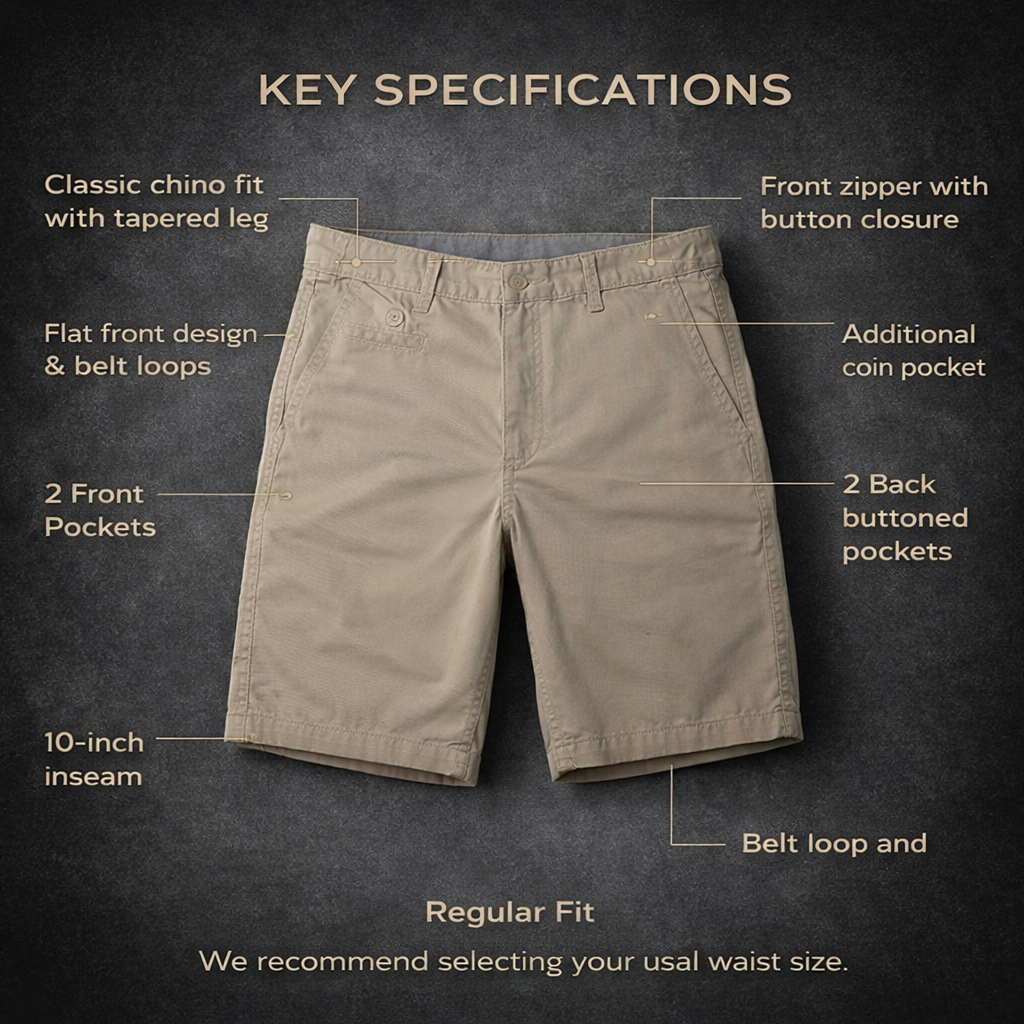Men’s Premium Chino Shorts – Classic Tailored Fit