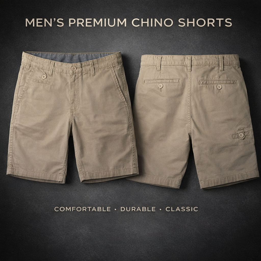 Men’s Premium Chino Shorts – Classic Tailored Fit