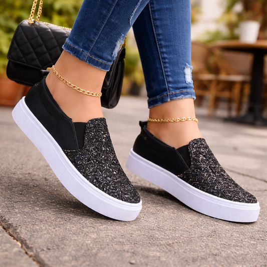 Women’s Slip-On Sneakers with Glitter – Comfort & Style