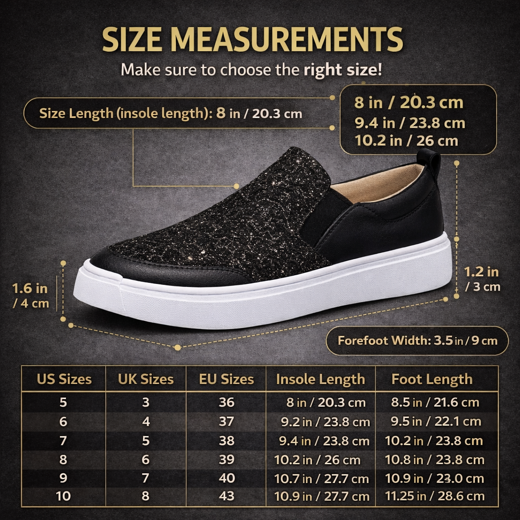 Women’s Slip-On Sneakers with Glitter – Comfort & Style