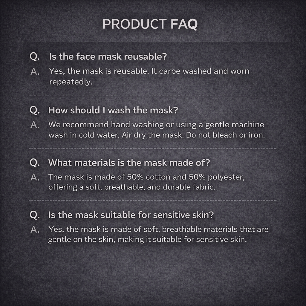 Essential Grey Reusable Face Mask – Double Layer Comfort