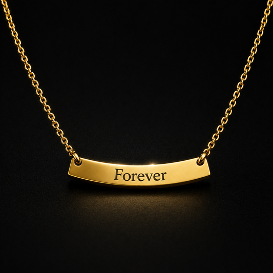 Personalized Gold-Plated Bar Necklace — A Symbol That Lasts