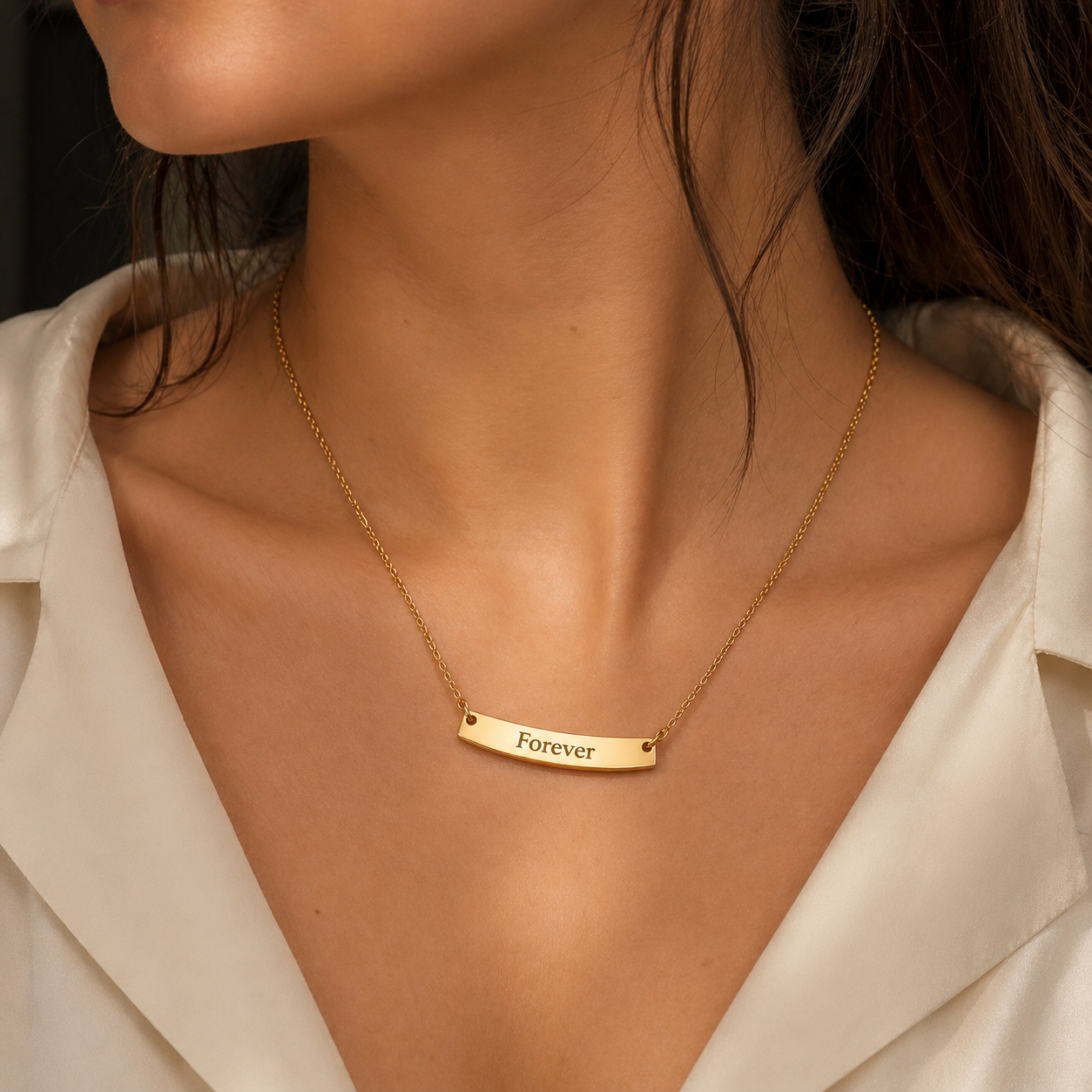 Personalized Gold-Plated Bar Necklace — A Symbol That Lasts