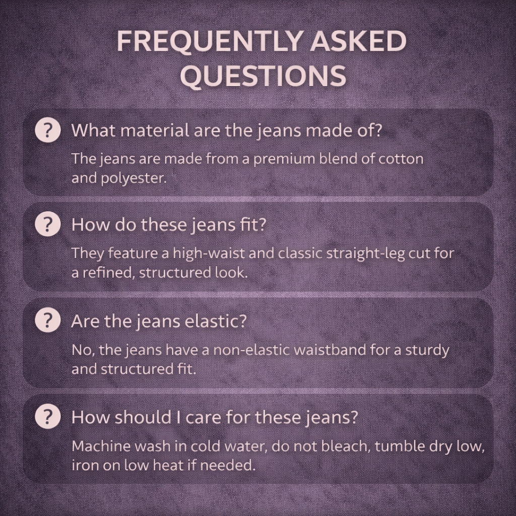 AURA Straight-Leg High-Waist Denim Pants