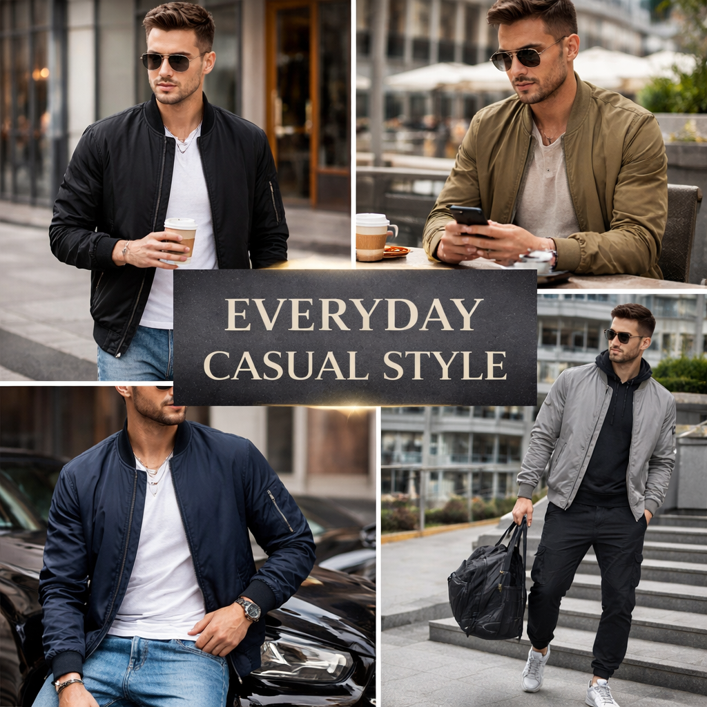Men’s Lightweight Bomber Jacket – Casual Spring & Fall