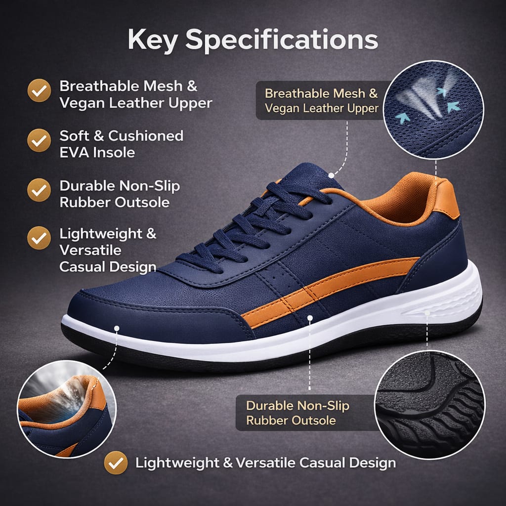 AeroFlex Men’s Breathable Casual Sneakers